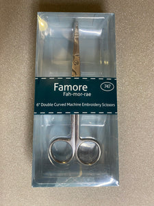 Famore 6" Double Curved Machine Embroidery Scissors